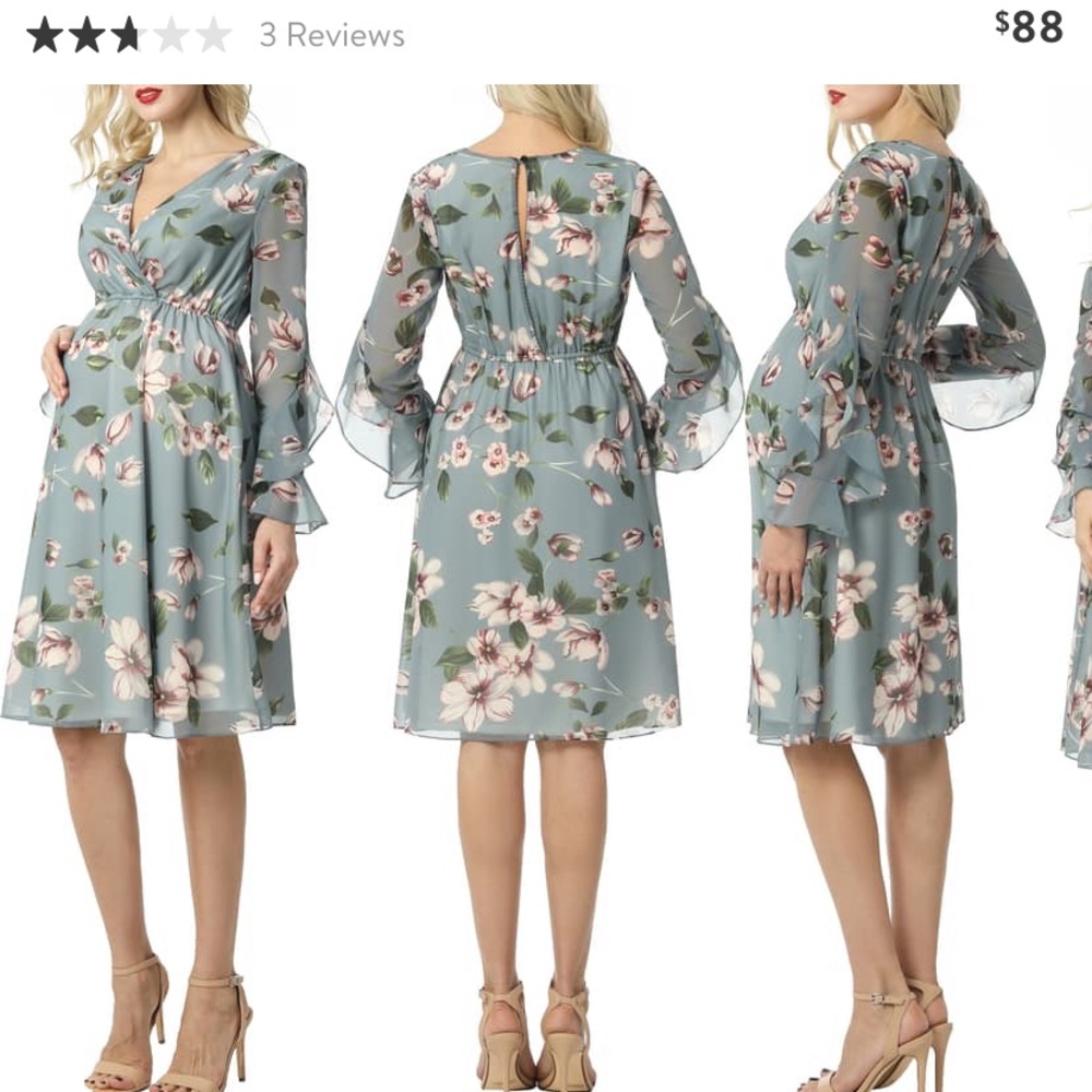 Kimi and Kai floral print maternity dress, sz M